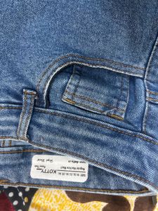 Blue Wide Leg Denim Jeans