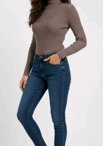 Brown Ribbed Turtleneck