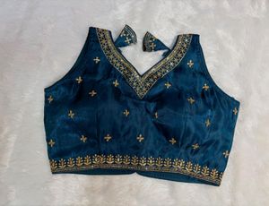 Designer Embroidered Teal Blouse