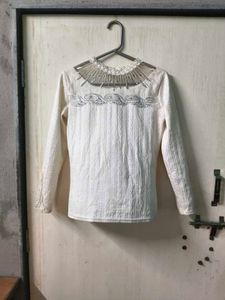 Elegant White Embellished Top