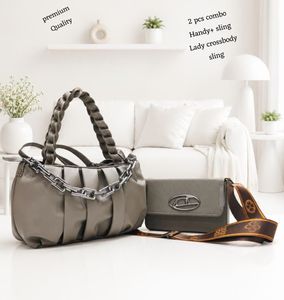 2-Piece Cream Handbag &amp; Crossbody Set