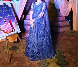 kratika😎 special Blue Embroidered Lehenga Choli