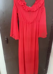 Red Flowy Dress