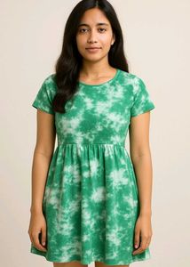Green Tie-Dye T-Shirt Dress (New)
