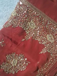 Embellished heavy work Space Silk Saree