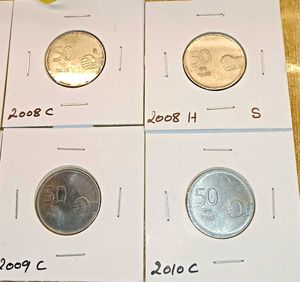Complete Set of 50 Paise Mudra Coins (6 Pcs)