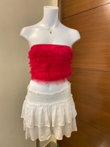 Pink ruffle tulle top 🎀