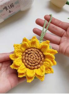 Crocheted Sunflower Hair Clip