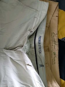 Chic Beige &amp; Off-White Trousers (2 Pairs)
