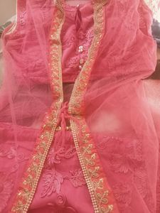 Pink Embroidered Indian Dress