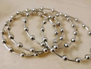 Silver Beads Design Bangles Set Of 4