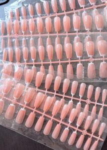 Stylish Nude Press-On Nails Set - pack of 10
