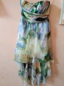 Beautiful Print Strapless party wear Dress
