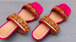 Hot Pink Embellished Block Heels