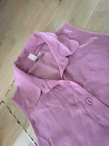 🌸 Pretty Pink Sleeveless Shirt – Chic &amp; Elegant L
