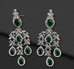 Elegant green American diamond Jewellery Set
