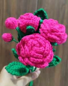 Handmade Crochet Rose Bouquet