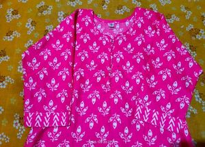 Vibrant Pink Printed Kurta