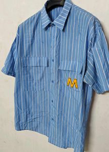 🔥Blue Striped Short Sleeve Shirt