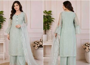 Elegant Mint Green Kurta Set with Palazzo
