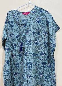 Blue Floral Print kaftaan kurta set