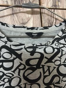 Grey Letter Print Cropped Sweatshirt