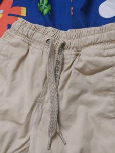 Kids Beige Cargo Joggers