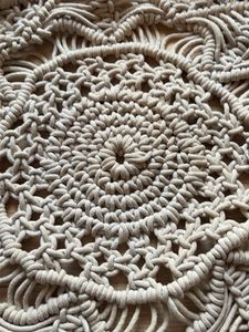 Boho Macrame cushion or stool cover