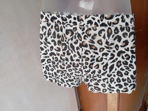 Leopard Print Drawstring Shorts