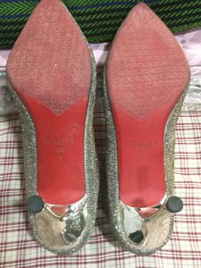 Sparkling Gold Stiletto Heels