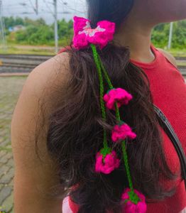 Crocheted butterfly Hair tie