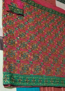 beautiful wedding wear sari with blouse