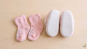 Cute Pink Baby Booties and Socks Set (Stretchable