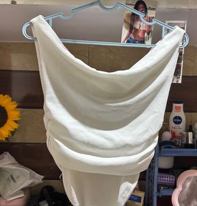 Elegant White Draped Top