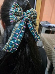 Embroidered Bow Hair Accessories Set
