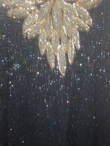 Blue and White Iridescent Sequence Beaded Top