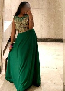 Elegant Green & Gold Ethnic Gown