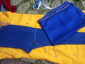 bright yellow embellished kurta set with dupatta