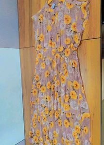 Korean imported Floral georgette dress