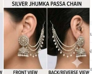 silver white chain jhumka  treditional jhumki jwel
