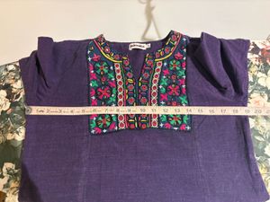Elegant Purple Embroidered Kurta