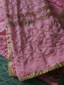 Pink Embroidered Kurta with Dupatta