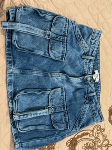 Denim Cargo Skirt