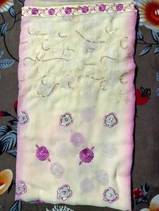 Beautiful Pink Embroidered Saree