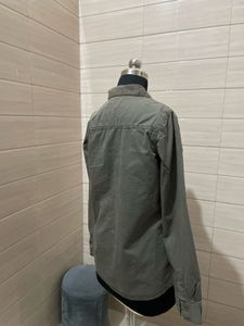 Oversized Embroidered Olive Shirt