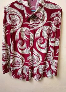 Maroon Flower Tshirt