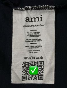 AMI Paris Black T-Shirt Loose Fit Unisex