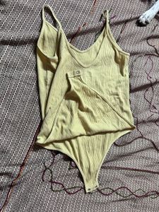 Ribbed Spaghetti Strap Bodysuit