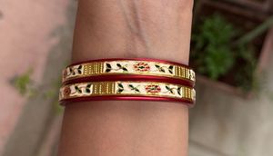 Beautiful Red &amp; Gold Bangles