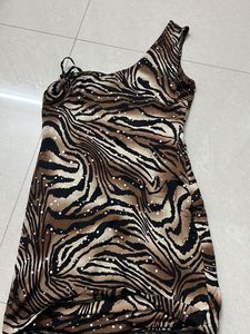 Animal Print One Shoulder Dress